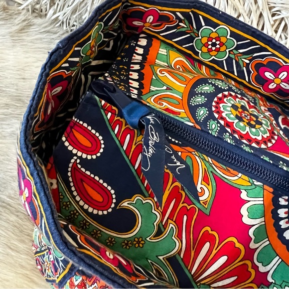 VERA BRADLEY Venetian Paisley 2013 Get Carried Away Tote Blue Yellow Travel - Picture 5 of 13